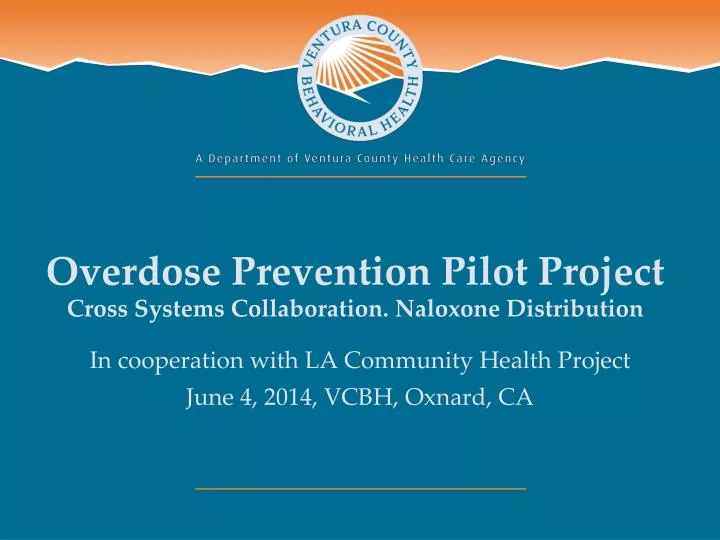 overdose prevention pilot project cross systems collaboration naloxone distribution