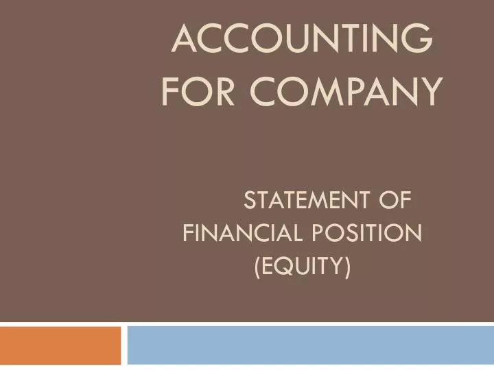 accounting for company statement of financial position equity
