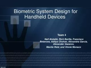 Biometric System Design for Handheld Devices
