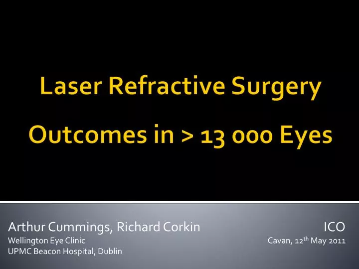 laser refractive surgery outcomes in 13 000 eyes