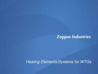 Heating Elements/Systems for WTGs