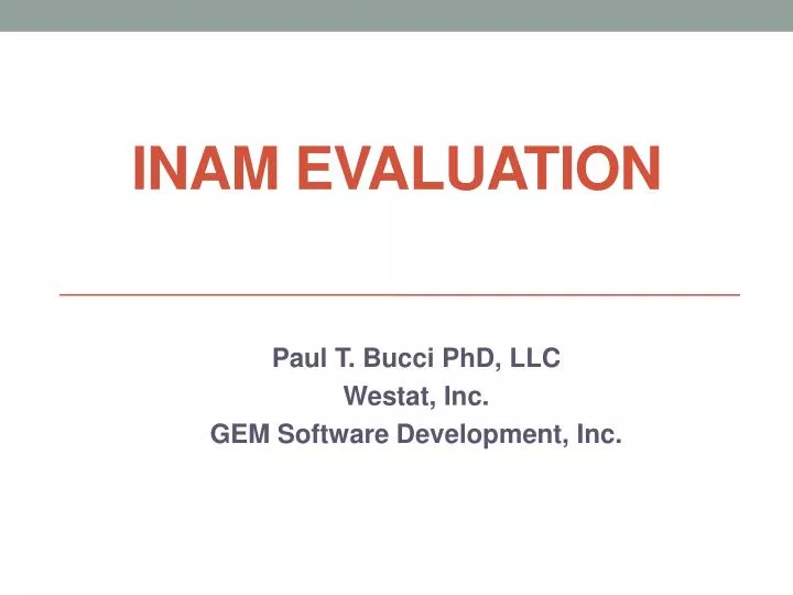 inam evaluation