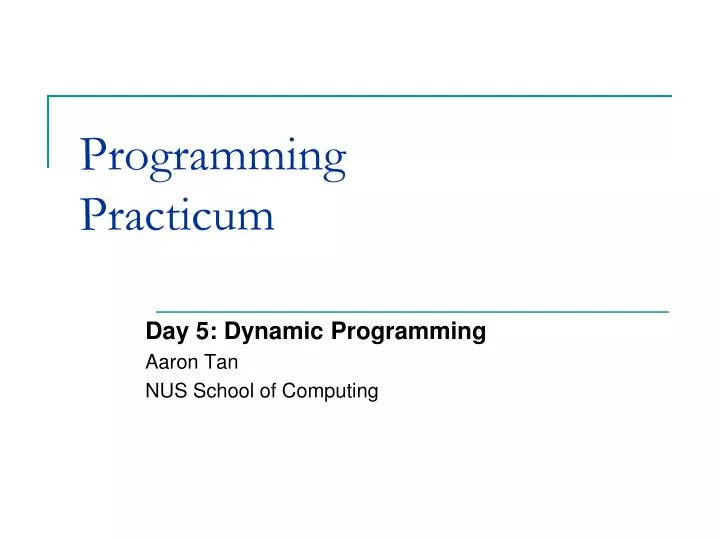 programming practicum
