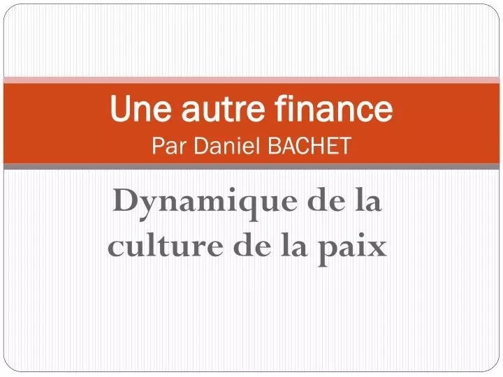 une autre finance par daniel bachet