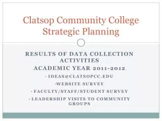 Clatsop Community College Strategic Planning