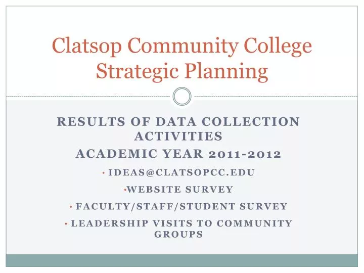 clatsop community college strategic planning