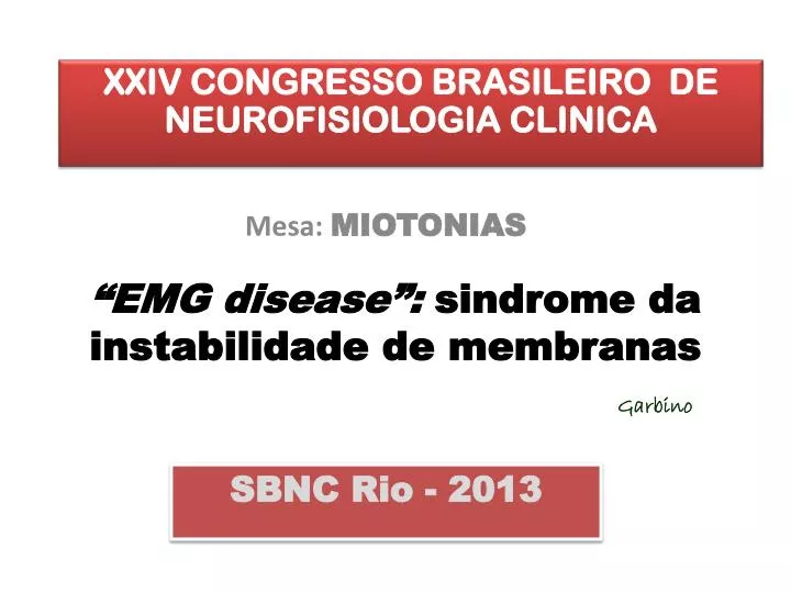 emg disease sindrome da instabilidade de membranas