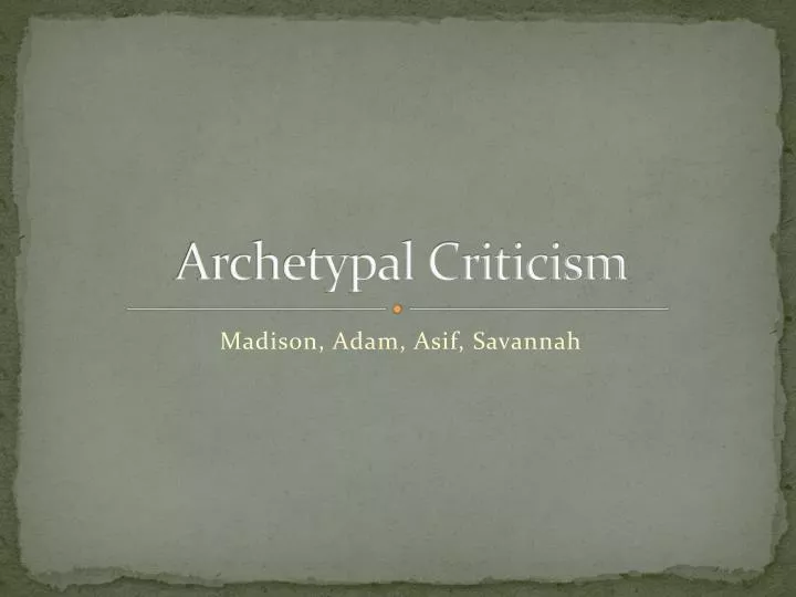 archetypal criticism