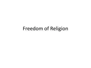 Freedom of Religion