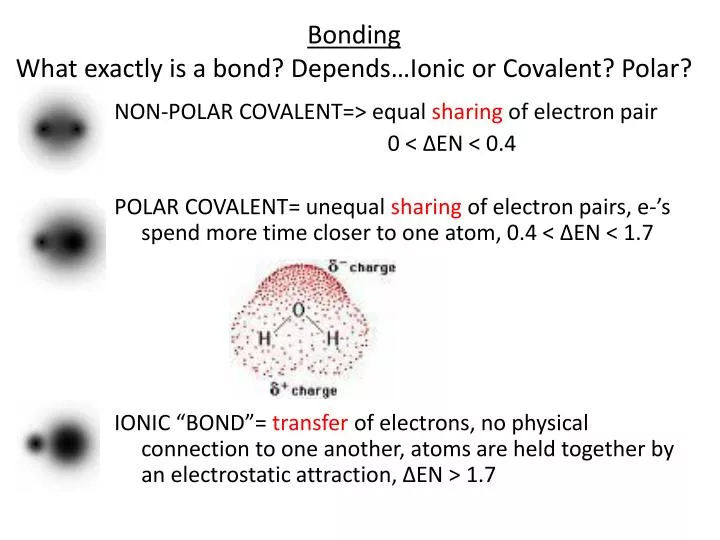 bonding what exactly is a bond depends ionic or covalent polar