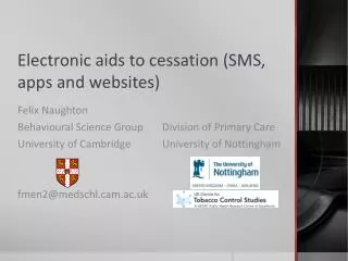 Electronic aids to cessation (SMS, apps and websites)