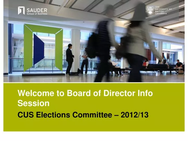 welcome to board of director info session