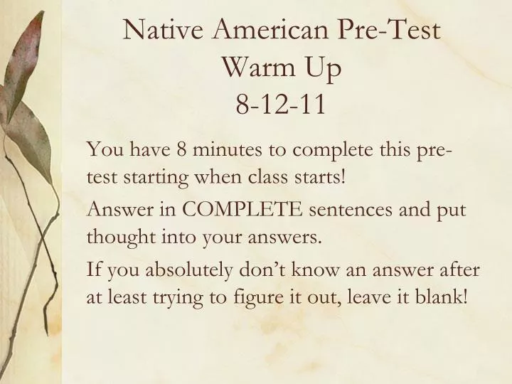 native american pre test warm up 8 12 11