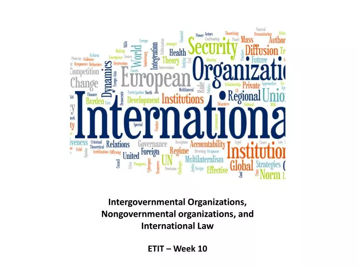 intergovernmental organizations nongovernmental organizations and international law