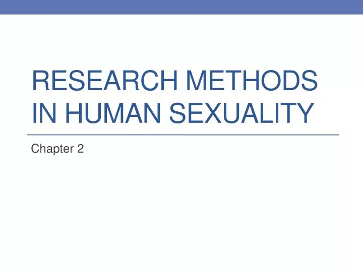 research methods in human sexuality