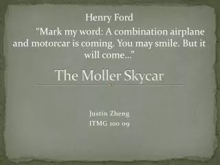 The Moller Skycar