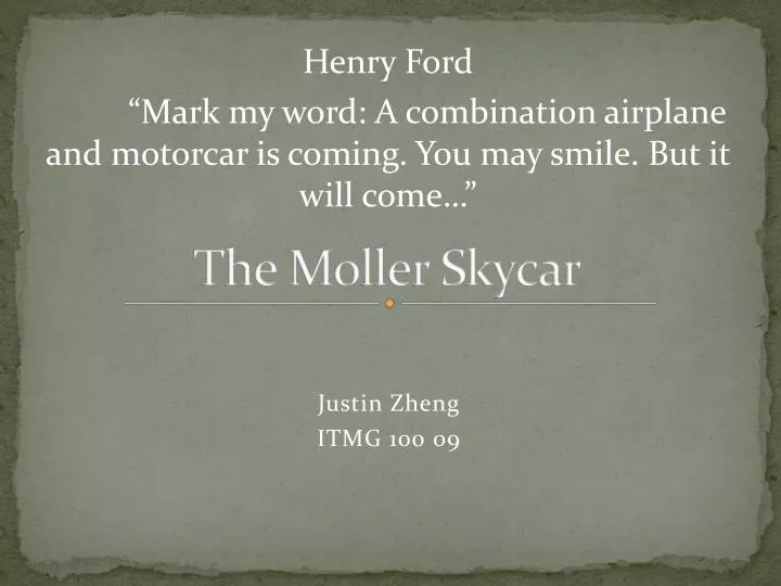 the moller skycar