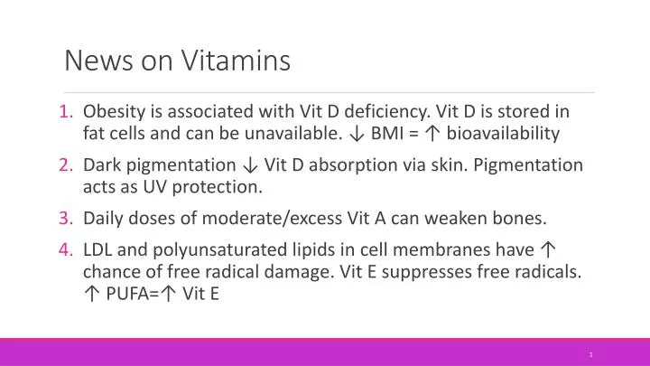 news on vitamins