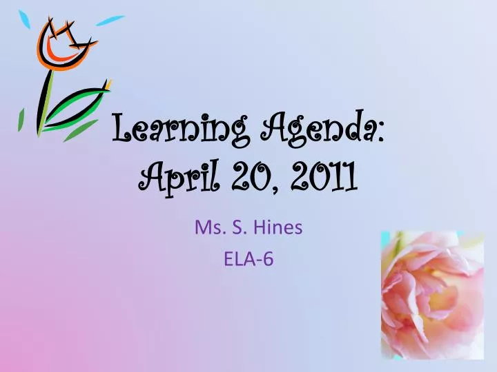 learning agenda april 20 2011