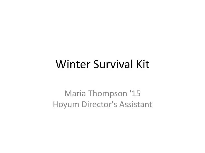 winter survival kit