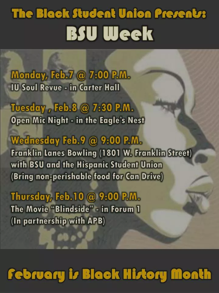 the black student union presents bsu week