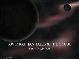 LOVECRAFTIAN TALES &amp; THE OCCULT