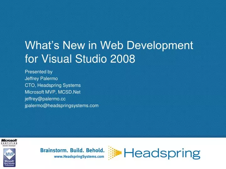 what s new in web development for visual studio 2008