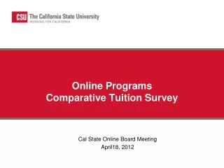 Online Programs Comparative Tuition Survey