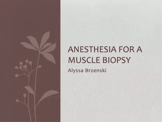 Anesthesia for a Muscle Biopsy