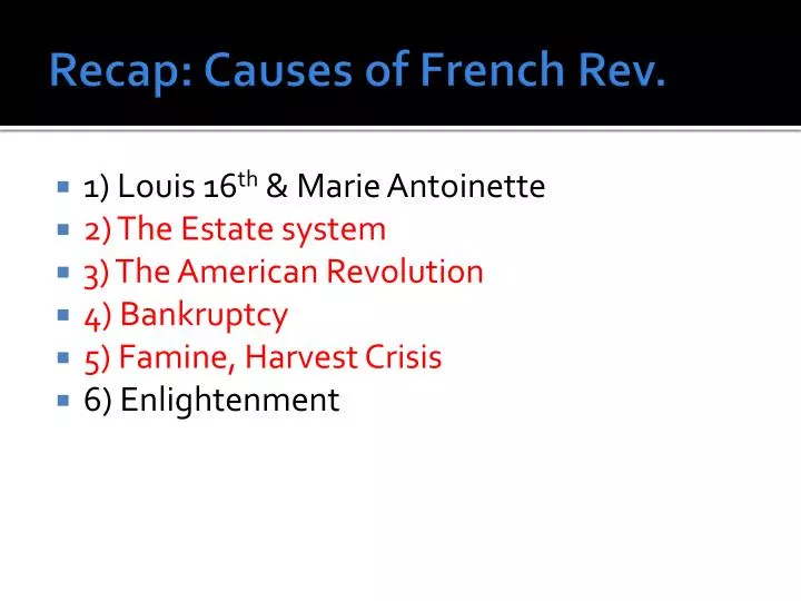 recap causes of french rev