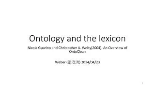 Ontology and the lexicon