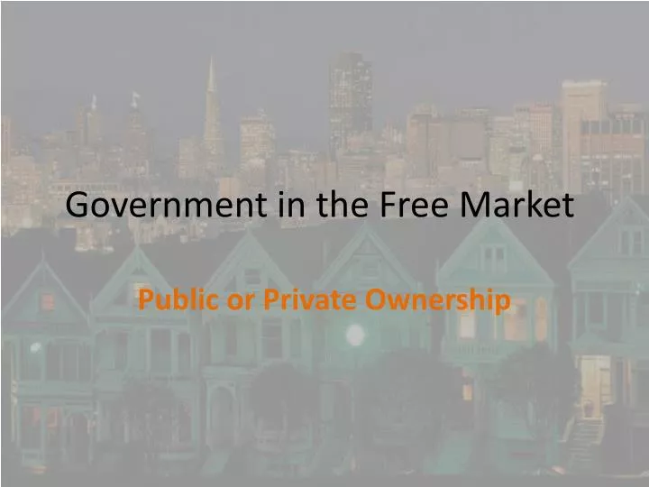 government in the free market