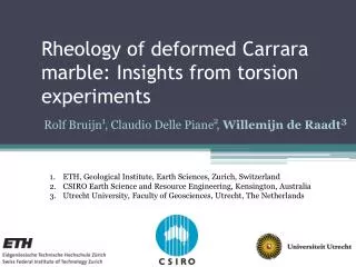 Rheology of deformed Carrara marble: Insights from torsion experiments