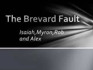 The Brevard Fault