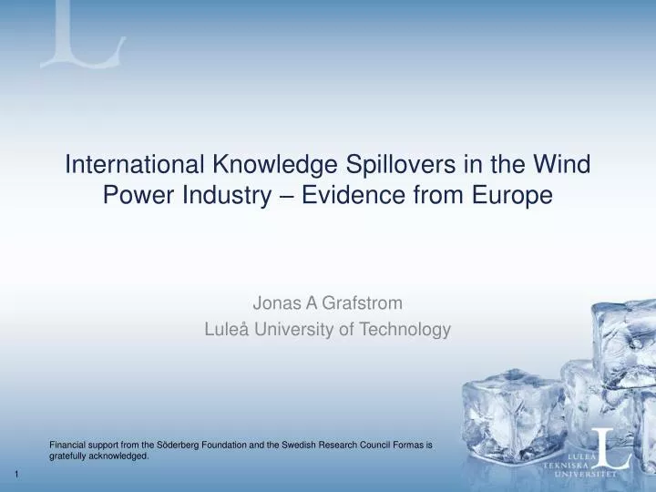 international knowledge spillovers in the wind power industry evidence from europe