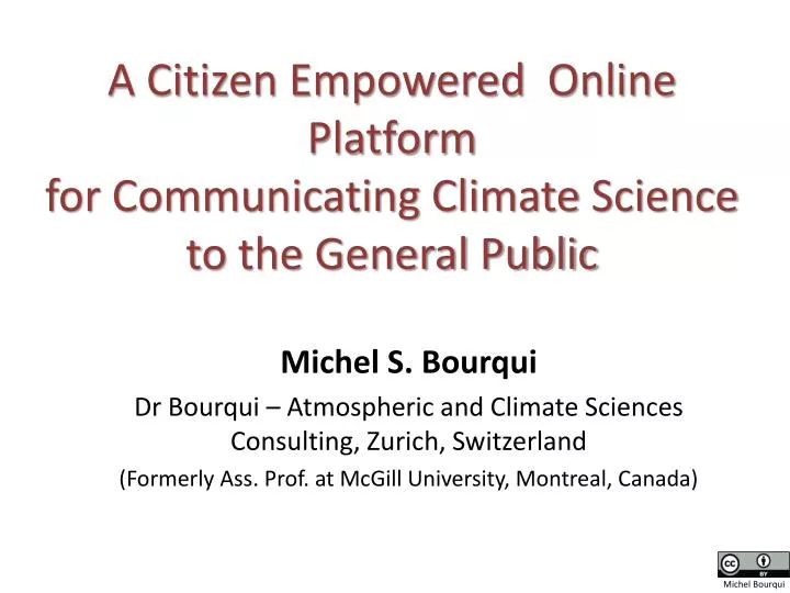 a citizen empowered online platform for communicating climate science to the general public