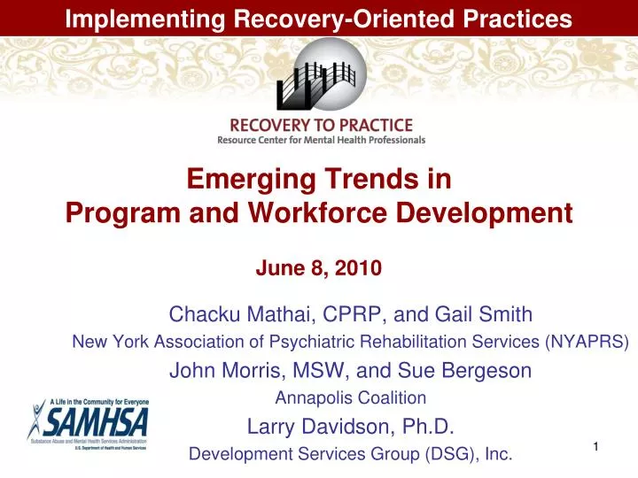 emerging trends in program and workforce development june 8 2010