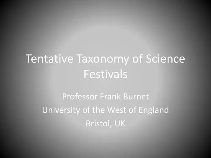 tentative taxonomy of science festivals