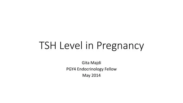 tsh level in pregnancy