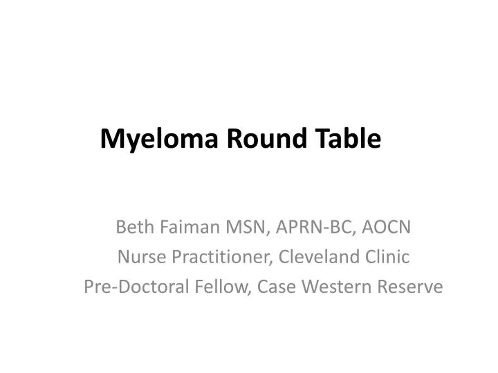 myeloma round table