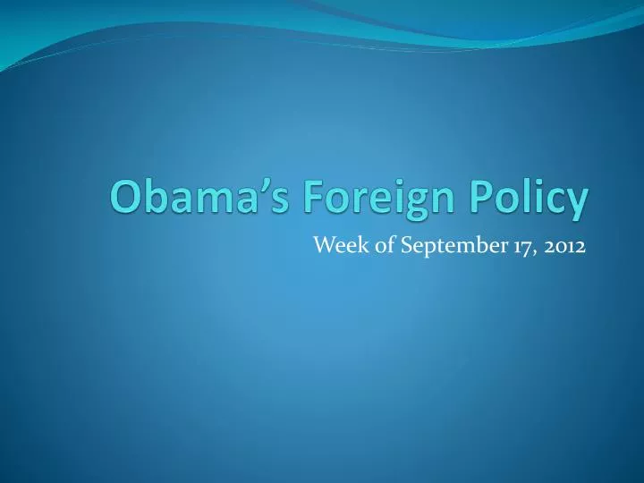obama s foreign policy
