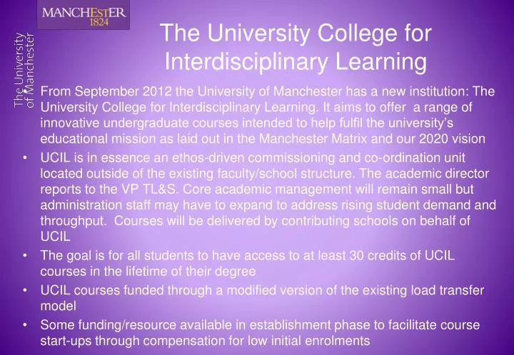 the university college for interdisciplinary learning