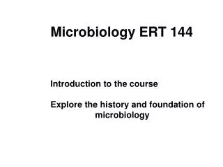 Microbiology ERT 144