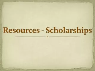 Resources - Scholarships