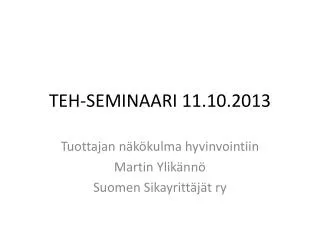 teh seminaari 11 10 2013
