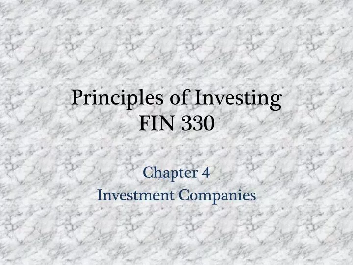principles of investing fin 330