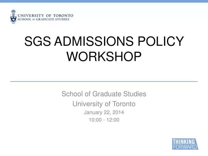 sgs admissions policy workshop