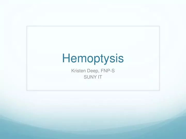 hemoptysis