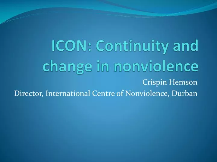 icon continuity and change in nonviolence