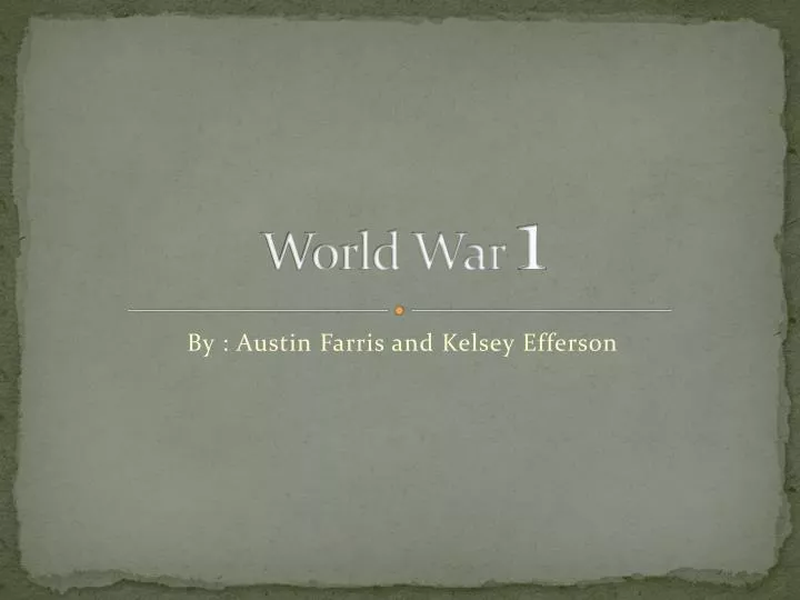 world war 1